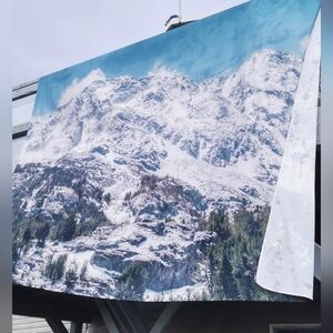 Sierra Nevada Tahoe Mountains HUGE Tapestry 105" by 90" Snow caped mountains